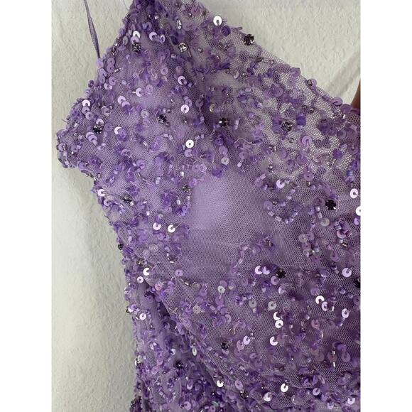Retrofete Mindi Sequin Mini Dress Cowl Neck Sexy Party Cocktail Evening Lilac MD - Picture 7 of 10
